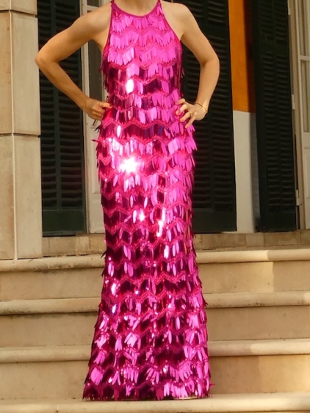 Tadashi Shoji Madysin Sequin Fringe Gown